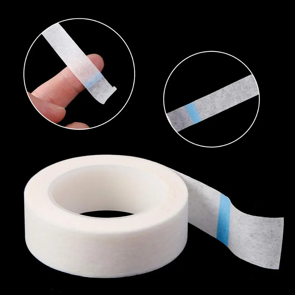 12 Rolls Breathable Eyelash Extension Lint Free Eye Pads Non-woven Adhesive Tape Lash White Paper for False Lashes Medical Tape