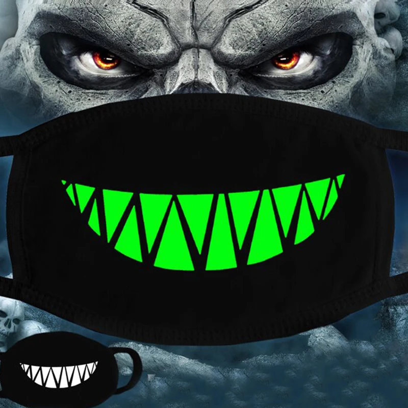 Woman Men Glow In Dark Skull Scary Masks Mouth Half Face Halloween Party Costume Mask Halloween Party Gifts for Guests
