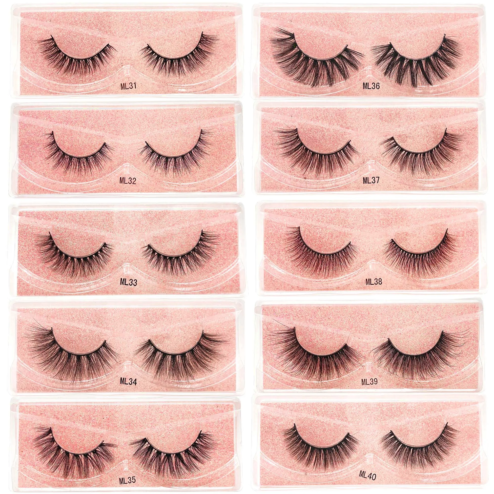 

Faux Mink Lashes Wholesale Fluffy Natural Fake Lashes Bulk Volume Soft False Eyelashes Make Up Eyelash Extension maquiagem