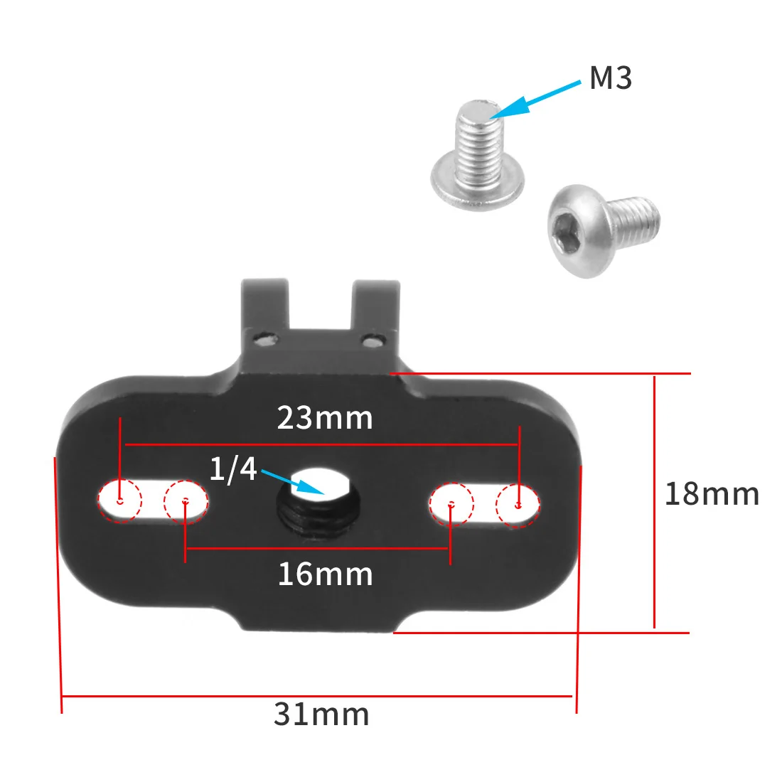 Metall Basis halterung Mini Stativ Adapter m3 Befestigungs schrauben für Gopro Dji Action 4 Kamera Käfig Rig Rahmen Halterung Selfie Stick Halter – Detail 22
