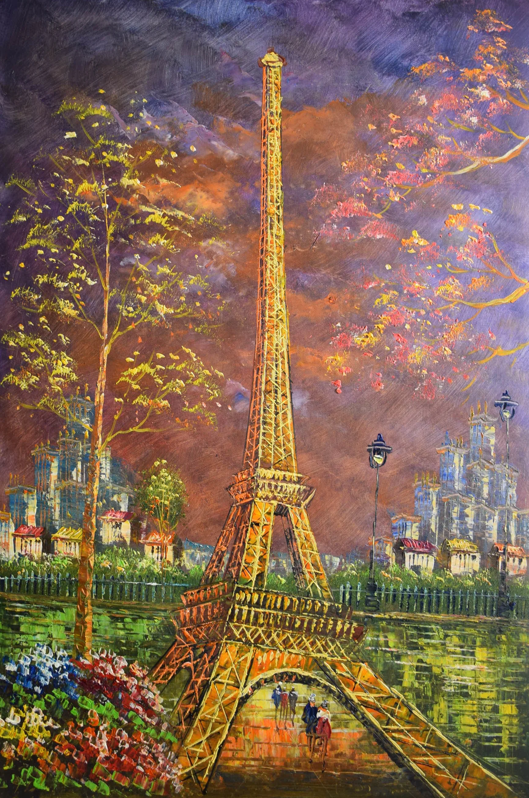 

Ultra Low Price Sale 100% Hand Painted Oil Painting on Canvas Paris Stree Landscape Canvas Painting Wall Art Picture Homedecor