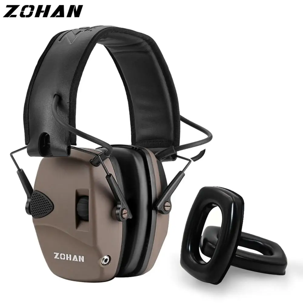 ZOHAN Earmuff Electronic headphones Protear NRR 22DB for Tactical hunting Shooting with Silicone Ear Pads earmuff