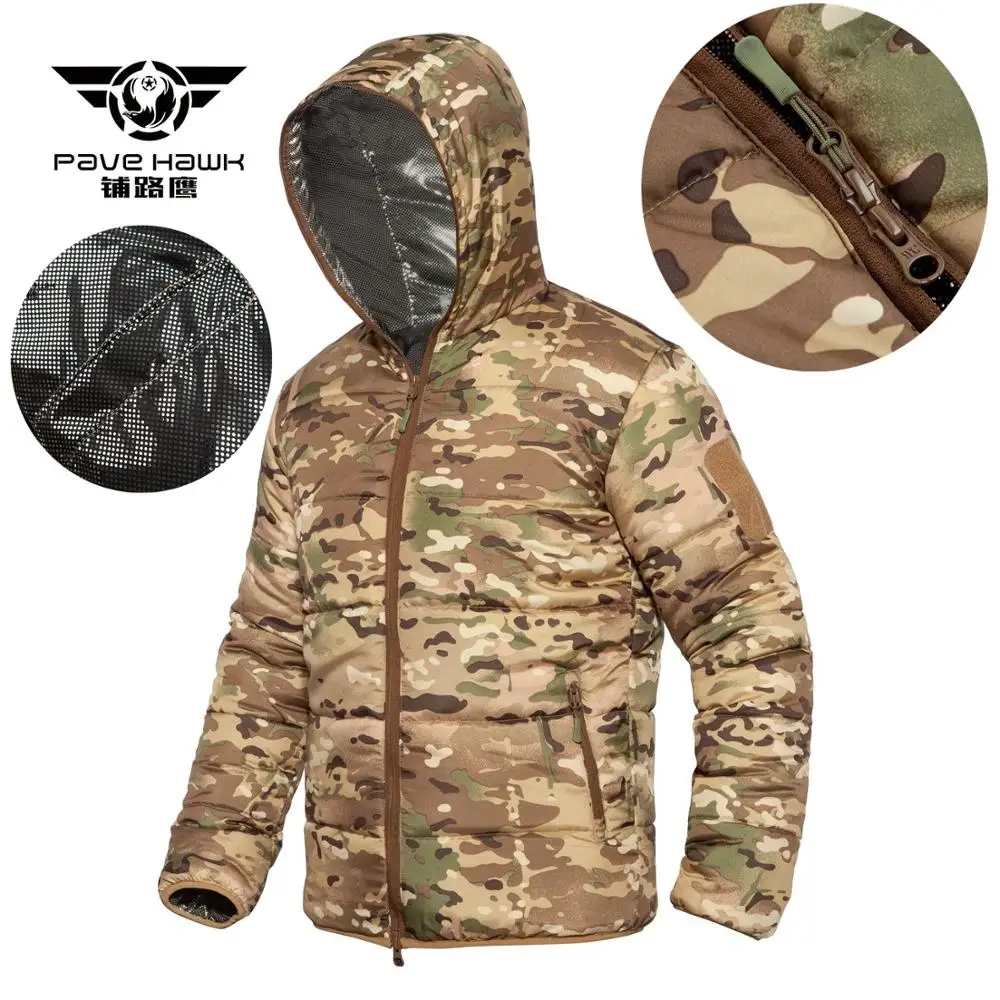 5XL Outdoor Camo Cotton Clothes Autumn Winter Hooded Windproof Warm Coat Riding Hiking Sports Thermal Jacket