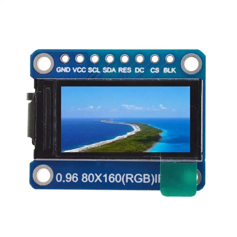 RISE-Ips 0.96 Inch 8 Pin Spi Hd 65K Full Color Tft Module St7735 Drive Ic 80 x 160 Lcd Display 3.3V Spi Interface For Arduino Di