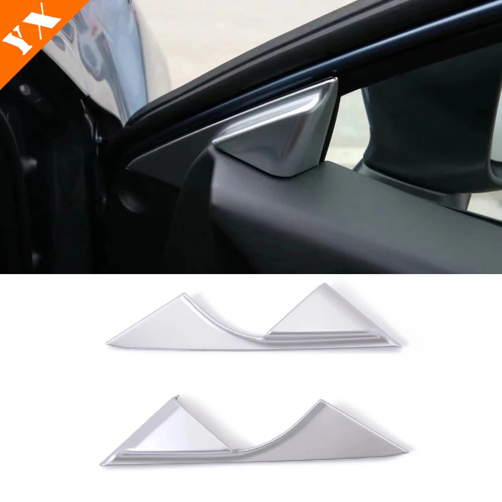 

ABS Carbon/silver For Mazda 6 Atenza 2013 2014 2015 2016 2017 accessories Car front door triangle speaker decor sticker cover