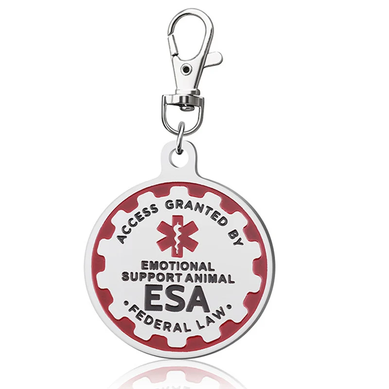 Service Dog Tag, Emotional Support Dog Tag Keychain ,Metal Pet ID Tags for Service Animals, Emotional Support Dogs &Therapy Dogs