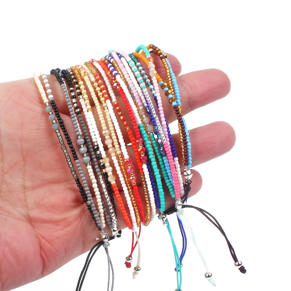 8 Styles Boho Color Tiramisu Beads Handmade Multi-layer Bracelets Woman/Men Beach Surfing Jewelry Lucky Bracelet Wrist Strap