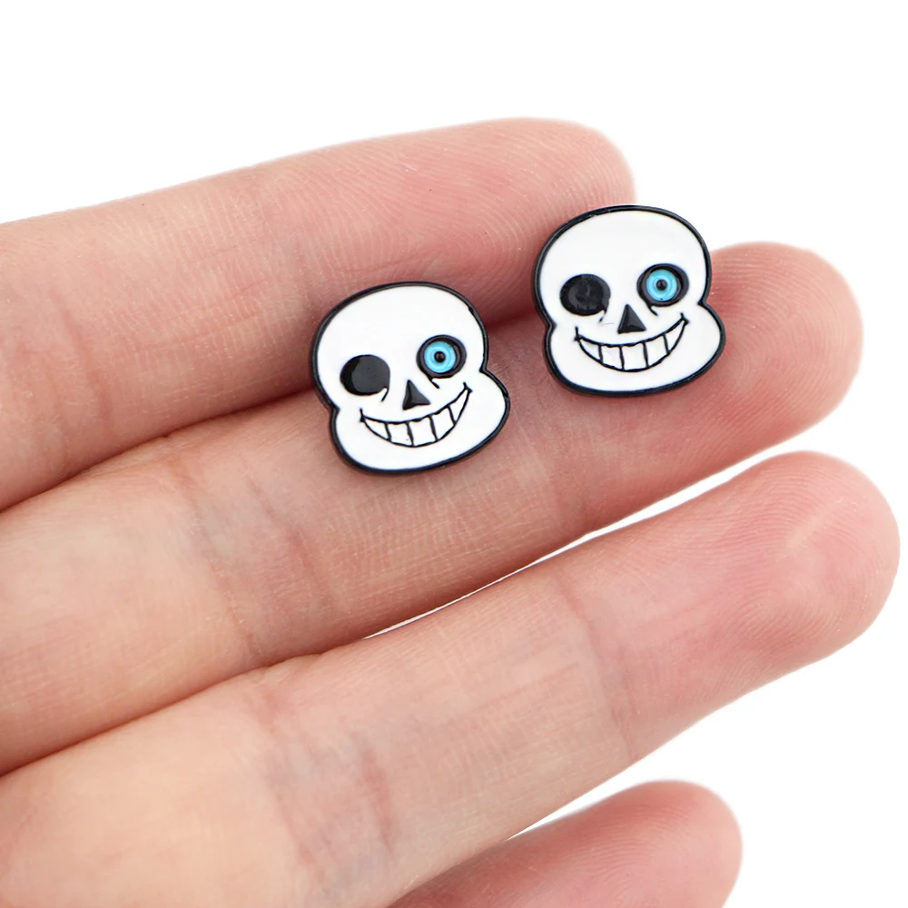 DZ955 Cartoon Game Undertale Earring for women Stainless steel Earring Enamel Art Stud Earrings Gifts Girl