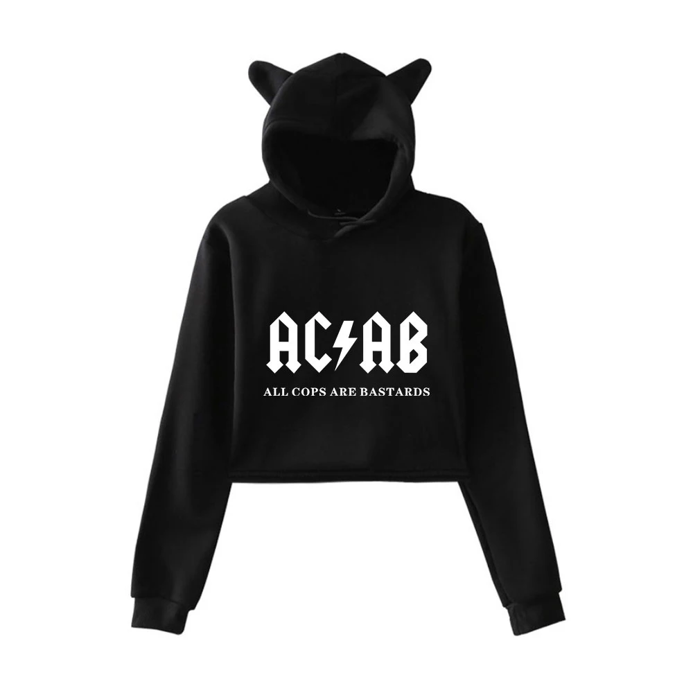 

2021 Acab spring new hot sale Kawaii cat ear hoodie casual all-match pullover hoodie Casual comfortable short sexy hoodie