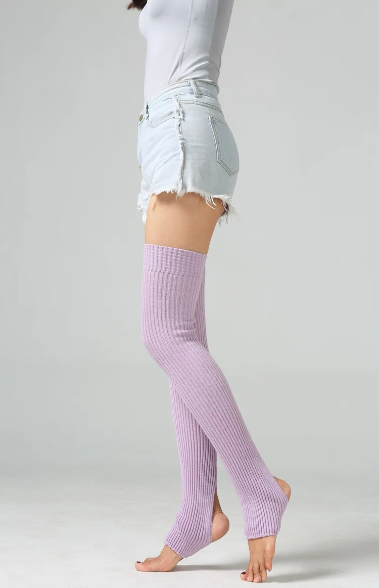 Lange Bein Wärmer Schritt AUF Frauen Über die Knie Strumpf 75cm für Tanzen Gestrickte Warm Wear für sport Damen dünne Dace Yoga Tragen