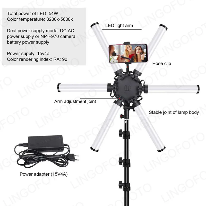 26 بوصة حلقة ضوء LED 3 وضع ضوء ستبليس يعتم استوديو الصور الملحقات UC9946