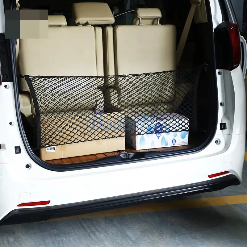 For Toyota Alphard Vellfire Trunk Luggage Storage Cargo Nylon Stretchable Elastic Mesh Net With 4 Hooks Organizer Accessories
