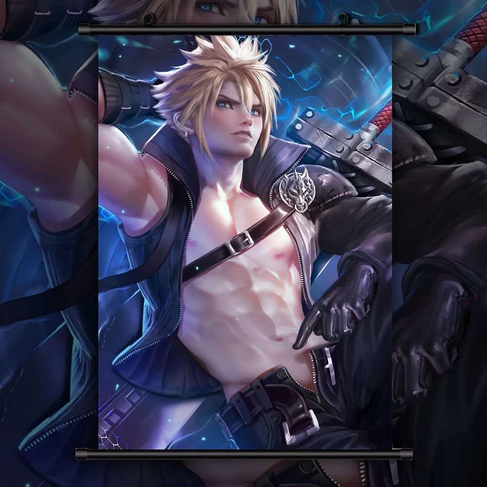 Final Fantasy Cloud Anime Manga Canvas Painting Decor Pictures Wall Art Print for Baby Kids Room Decoration Home Decor Pictures