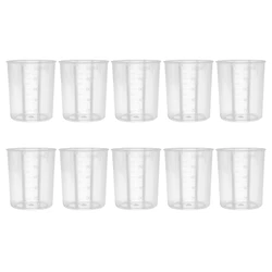 Tazas de mezcla de plástico reutilizables, vaso de plástico transparente para pintura, resina epoxi, arte, laboratorio de cocina, 100 ml, 10 piezas