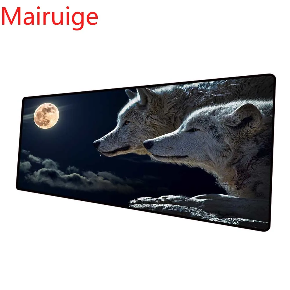 Mairuige Wolf Design Mouse Pad 5mm DIY Custom Character Best Game Mat Large Game Logo XXL Mouse Pad Comfortable  Gaming Desk