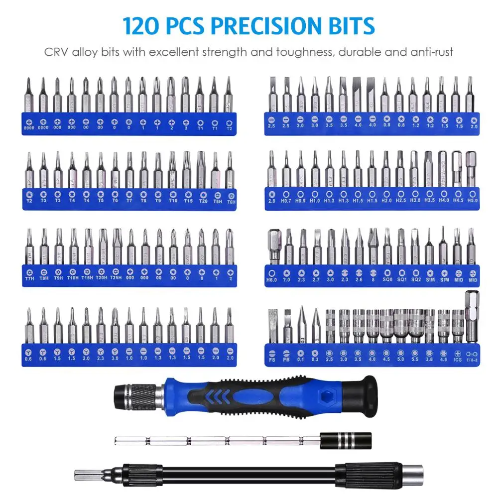 ORIA Magnetic Screwdriver Set 142 in 1 Repair Tools Kit with 120 Bits Precision Screwdriver Set with Magnetic Pad Portable Bag