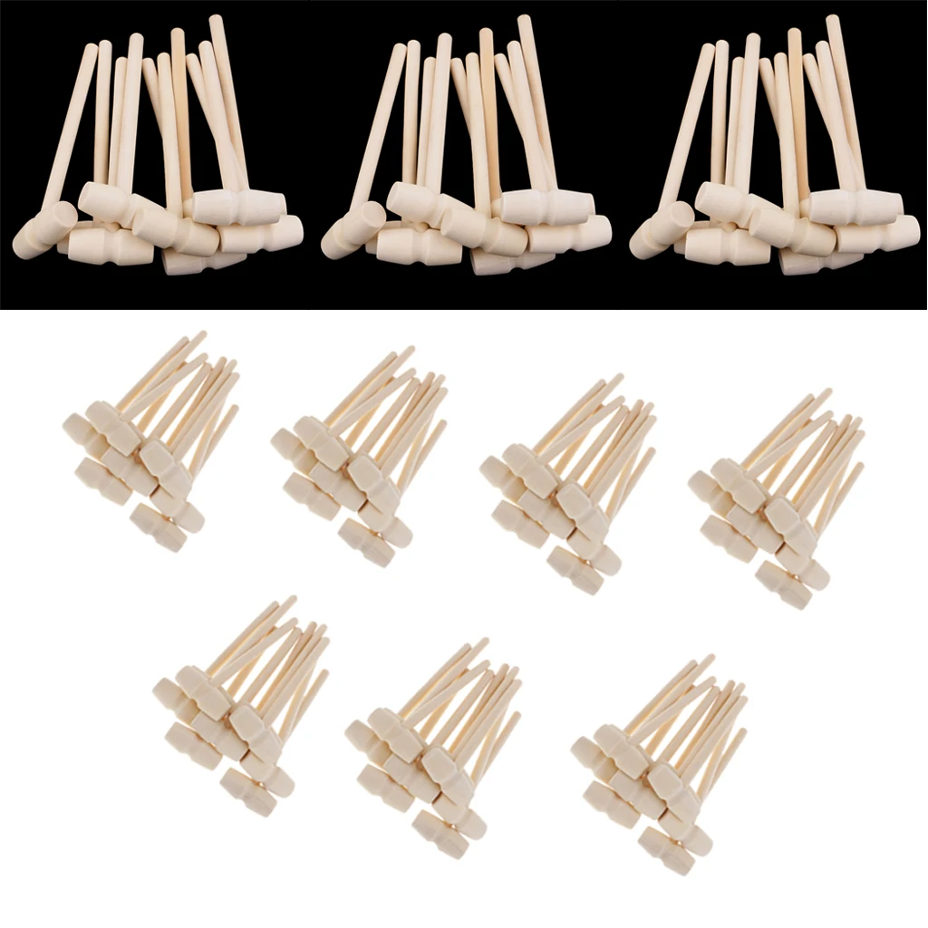 

100/80/60/30 PCS MINI Wooden Hammer Mallet 140x43x19mm Crab Lobster Seafood Crackers Kids Toys Funny