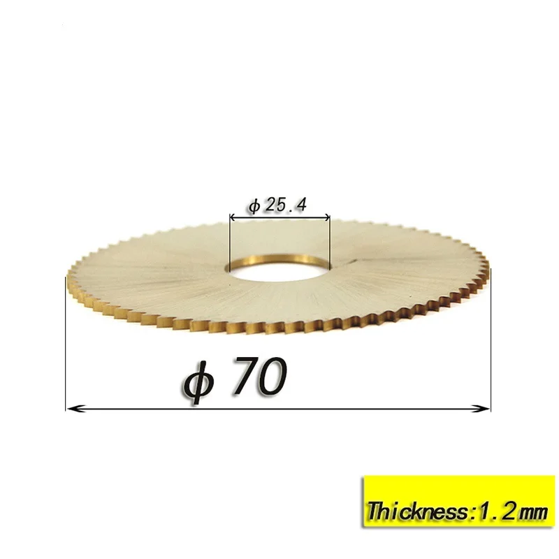 Lame de scie circulaire HSS pour machine à tailler WenosphKey, lame de coupe de clé revêtue de titane, 70x25.4x1.2mm, 72T, 1PC