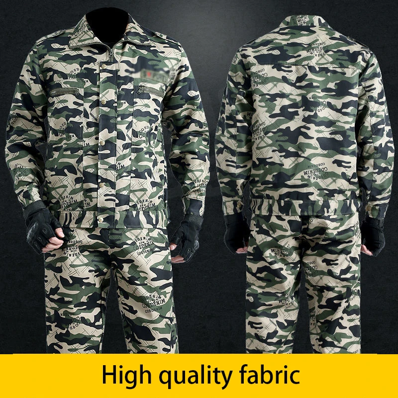 New Outdoor Jacket Pants Camouflage Suits Men\'s Wear-resistant Anti-scalding Work Clothes Welders Labor Insurance Clothing