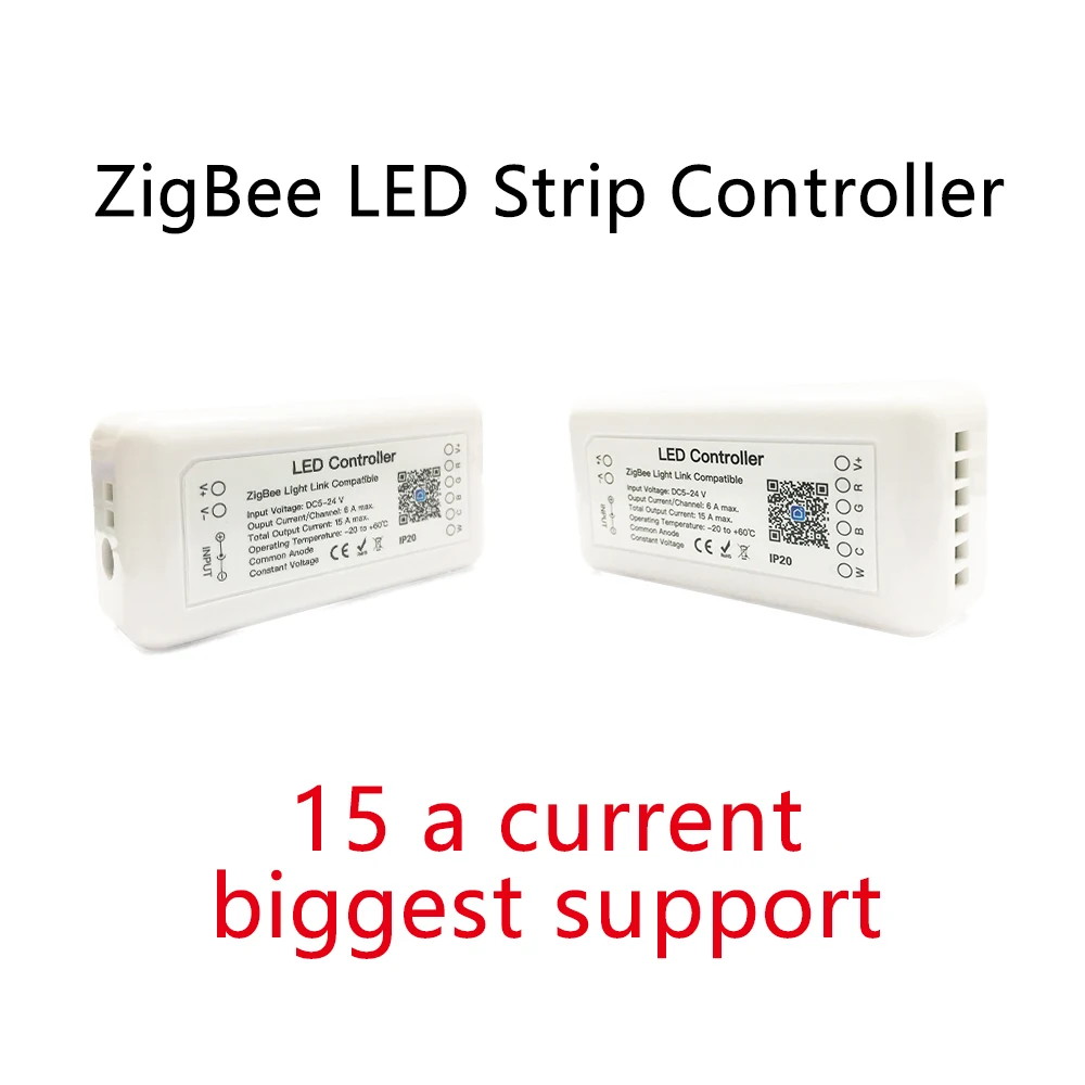 Controlador LED inteligente Tuya Zigbee, RGB + CCT, controlador de tira de luz de 6 pines, DC12-24V que funciona con el asistente de Google Alexa