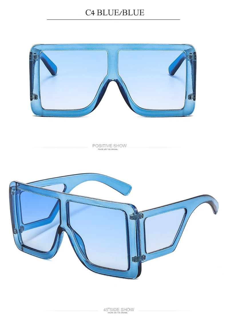 OEC-MANAGEMENT CPO Ein Stück Goggle Sonnenbrille Frauen Übergroßen Quadratischen Gläser Mode Rosa Grau Sonnenbrille Männer Retro Brillen UV400 – Detail 8