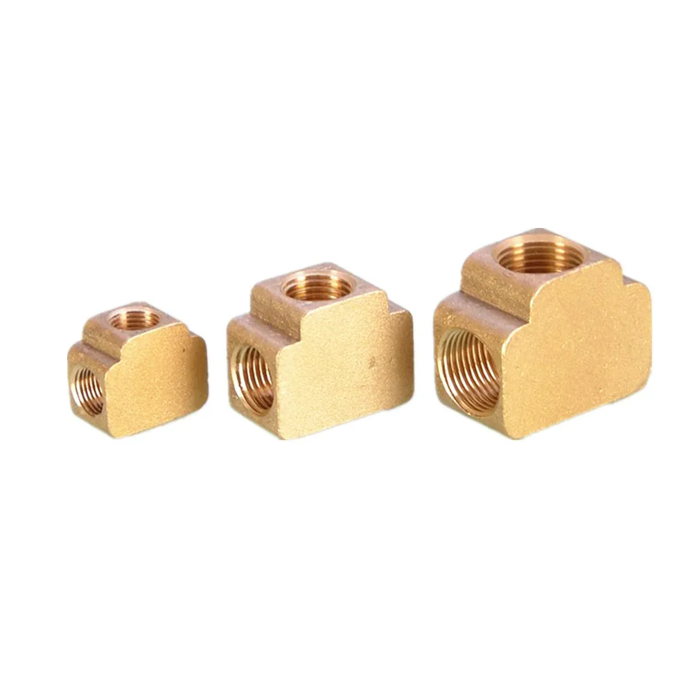 

Tee 3 Ways Brass Pipe fittings Equal Female Connector 1/8" 1/4" 3/8" BSP Thread For Grease System hydraulic system