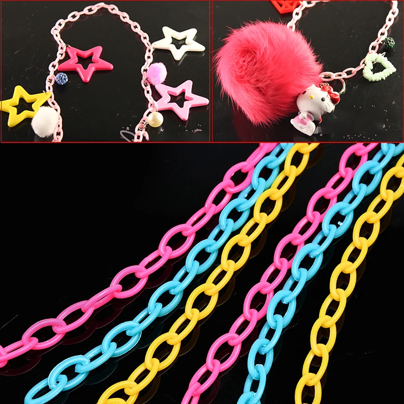 1p color Acrylic plastic Link Chain close chain for Necklace Bracelet earrings jewelry Making accessories DIY garment decoration