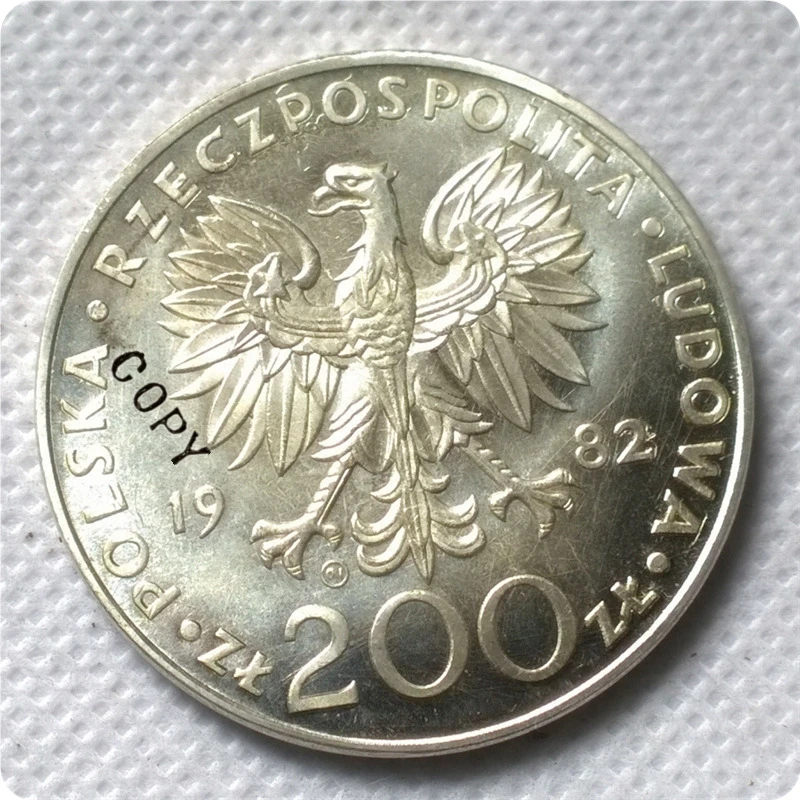 1982 POLAND - 200 Zlotych COPY commemorative coins-replica coins medal coins collectibles