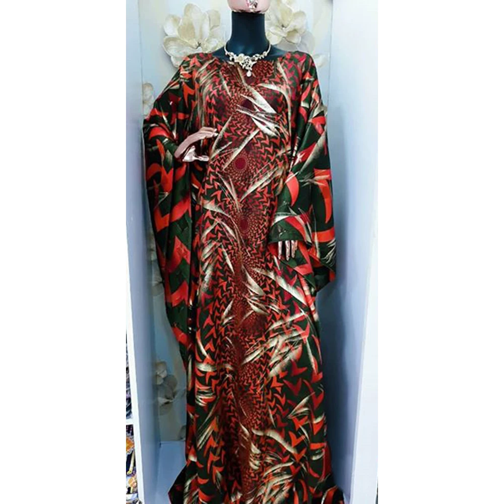 Africa Long Maxi Dress 2022 Dresses For Women Batwing Sleeve Geometry Print Muslim Fashion Noble Evening Party Robe Femme