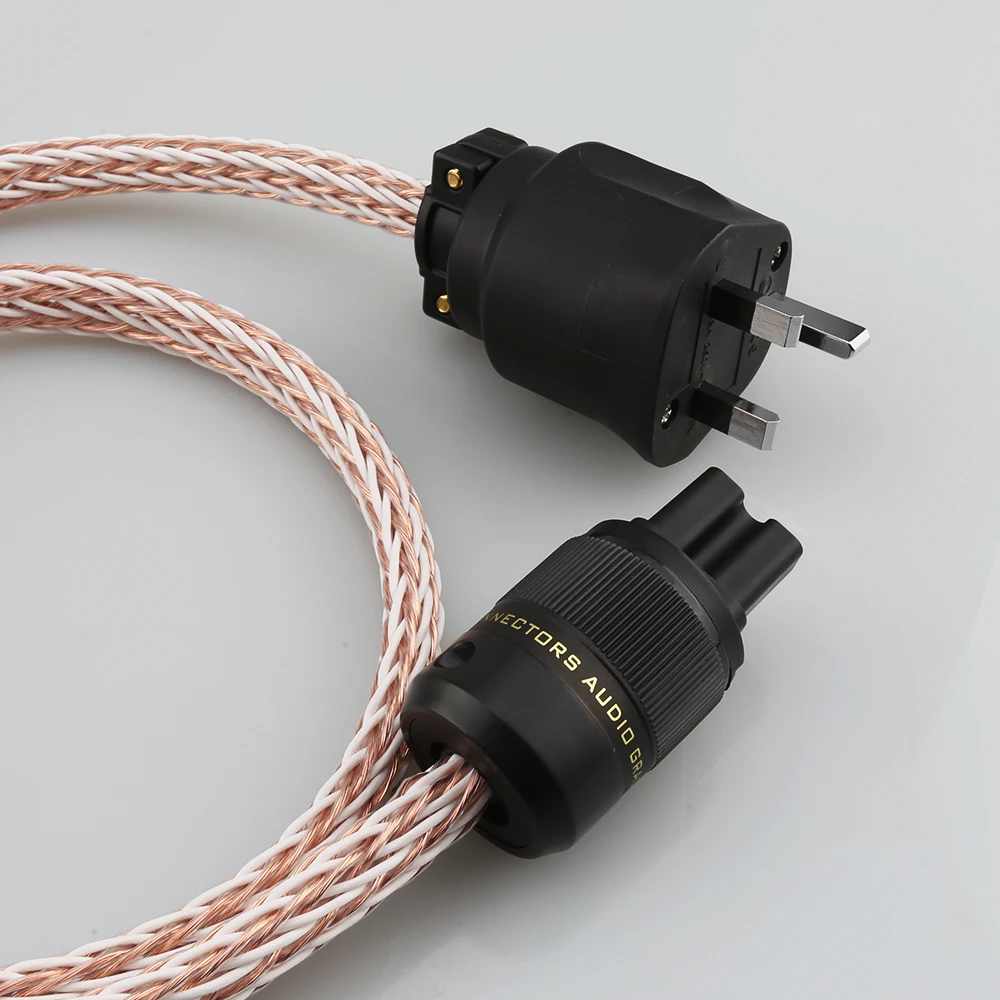 HIFI 12TC Power Cable High Quality 6N OCC Hifi Power Cord with UK 13A AC Power Cable IEC Female HIFI AC Power Cable
