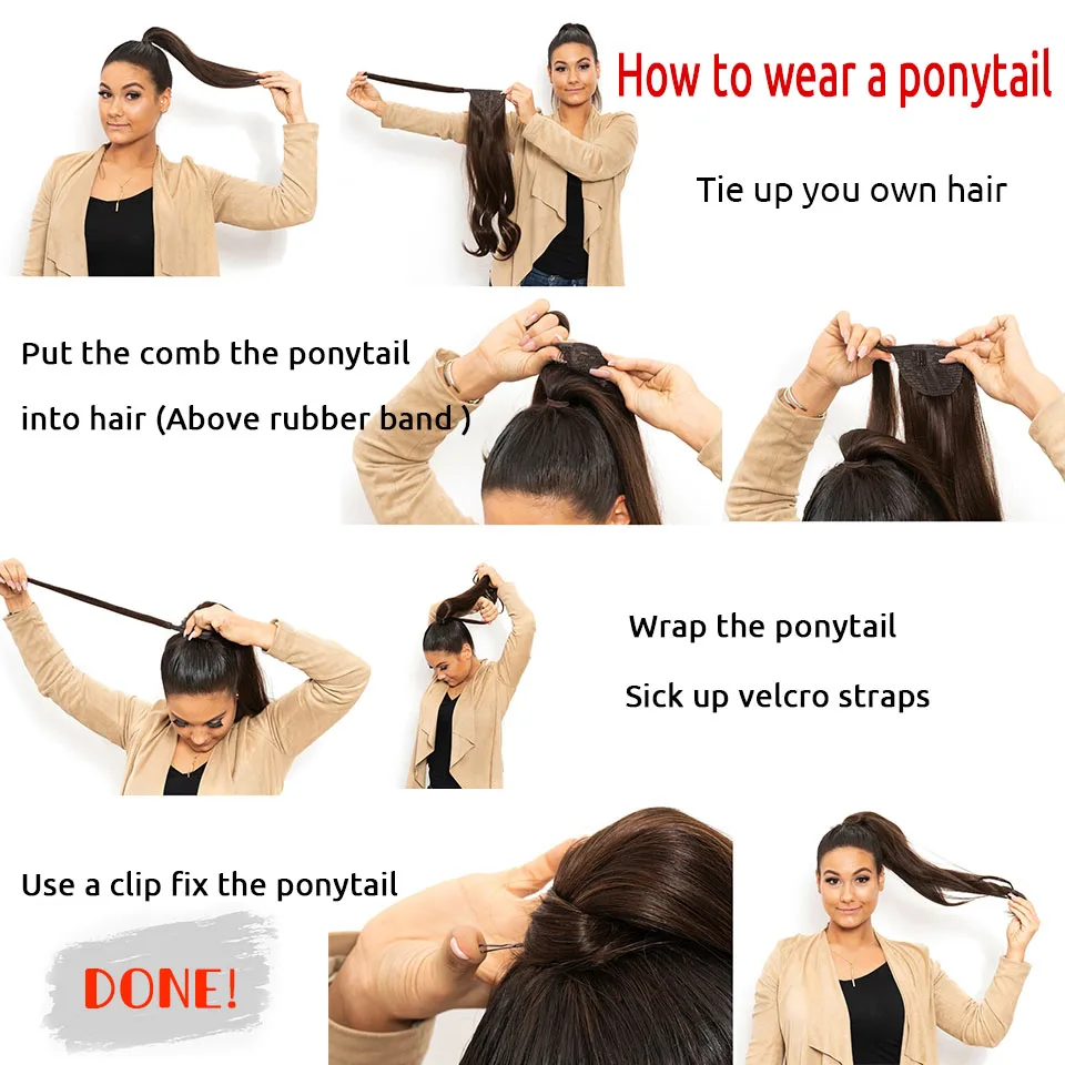 MyDiva Afro Long Straight Puff Ponytail Hair Extension Natural Synthetic Perm Yaki Hairpiece Drawstring Ponytails Elastic Band