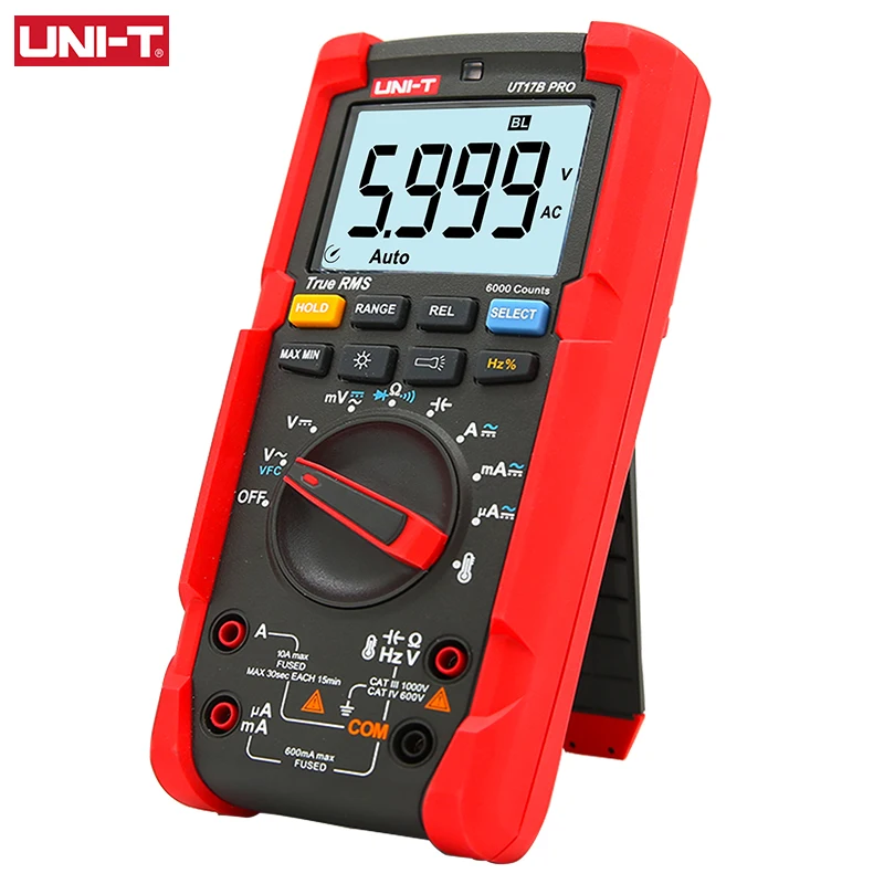 UNI-T UT15B UT17B UT18B Pro True RMS Digital Multimeter Auto Range Tester 60Mohm VFC Hz Capacitor Resistor Meter Anti-burn