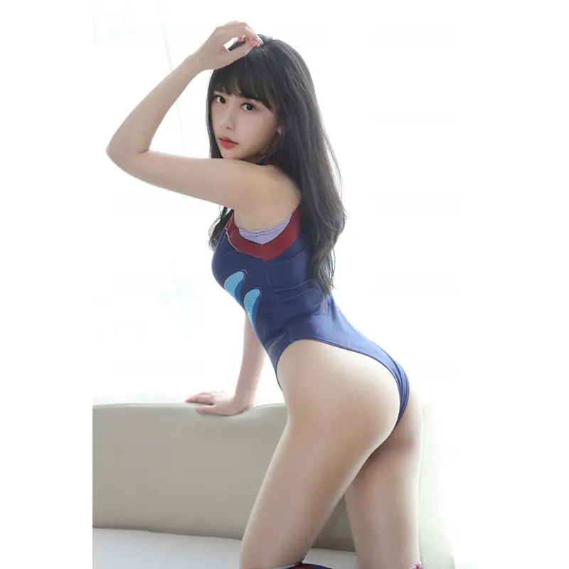 2Pcs/Set Women's Anime Cosplay Bodysuit Sexy Halloween Costume Sleeveless Erotic Lingerie Underwear Set with Socks Birthday Gift