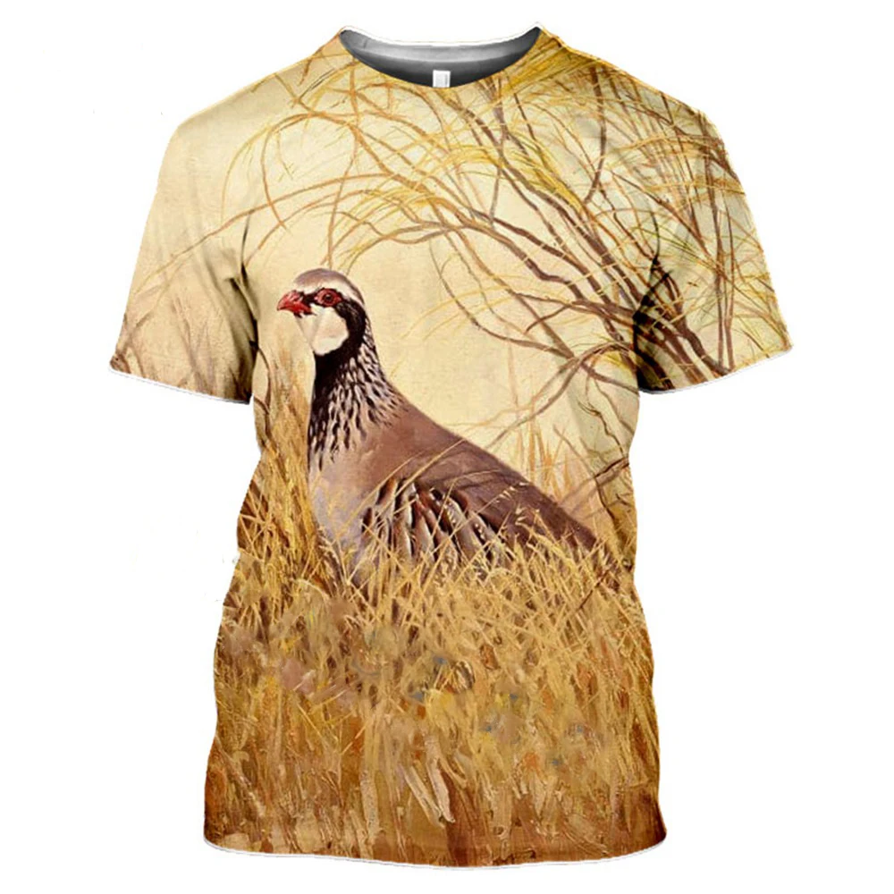 Duck Pigeon Hunting 3D Print T-Shirts Men Women Fashion Streetwear O-Neck Oversized Short Sleeve T Shirt Tees Tops Man Clothing