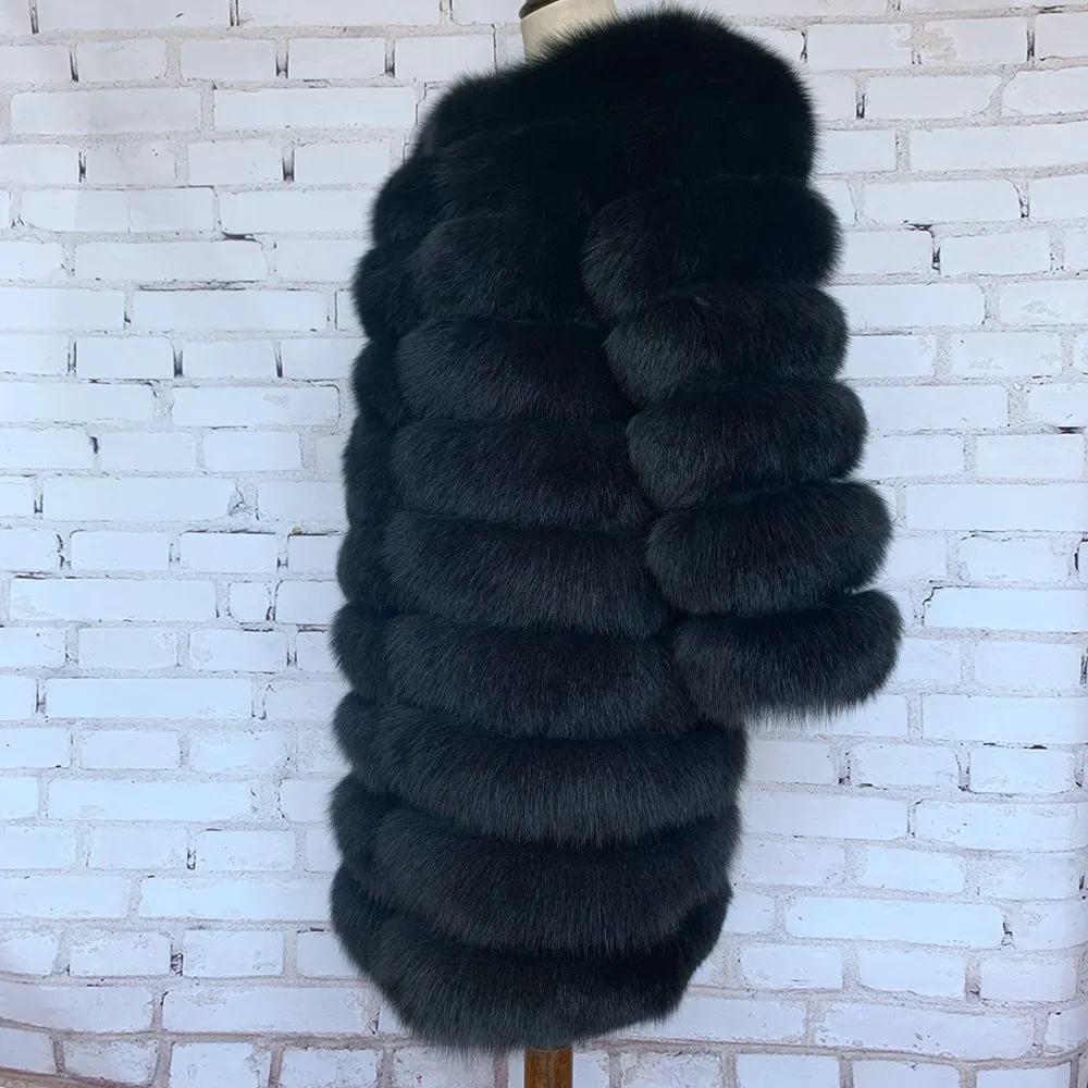 Nuovo stile 4 in1 cappotti di vera pelliccia donna giacche di vera pelliccia naturale gilet capispalla invernale donna cappotto di pelliccia di volpe vestiti di pelliccia di alta qualità