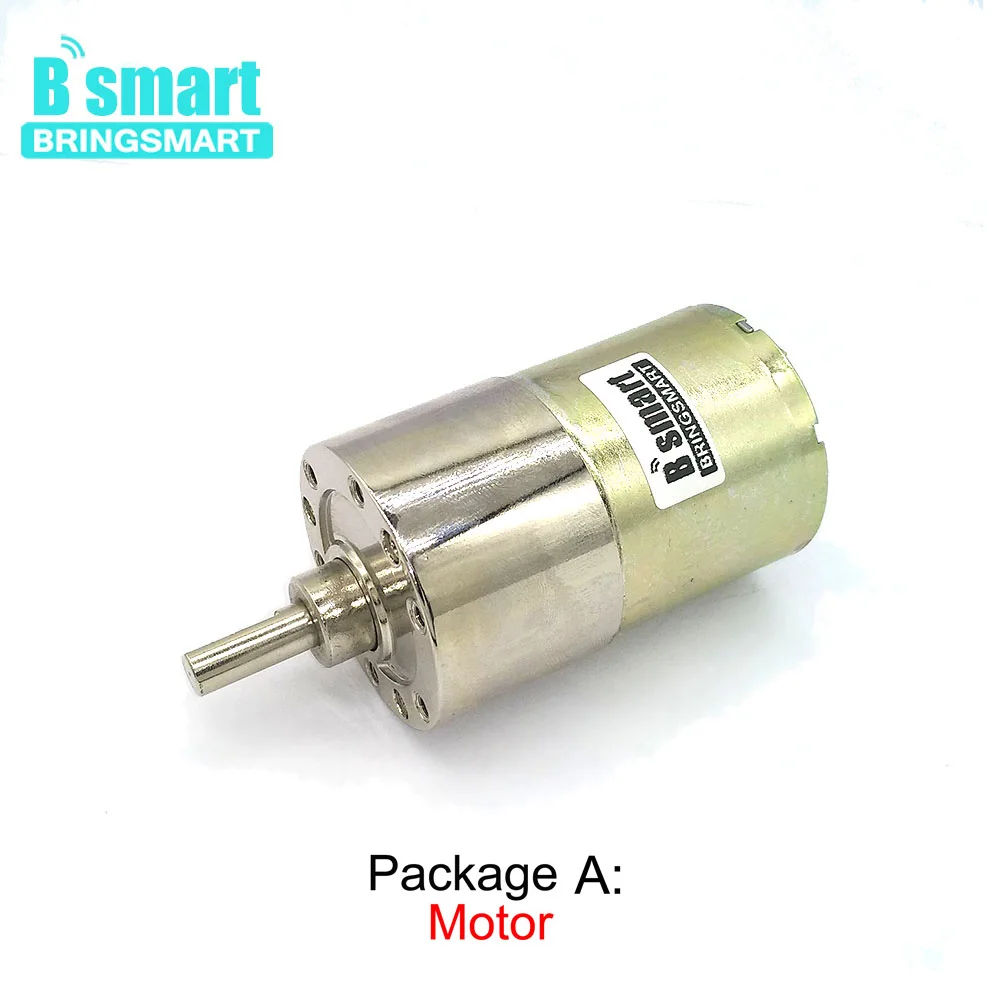 Bringsmart 37GB520 DC Motor High Turque Reversed Gear Motor 12Volt Low Speed 5-600rpm Gearbox Gears Metal D-Type Shaft Reductor