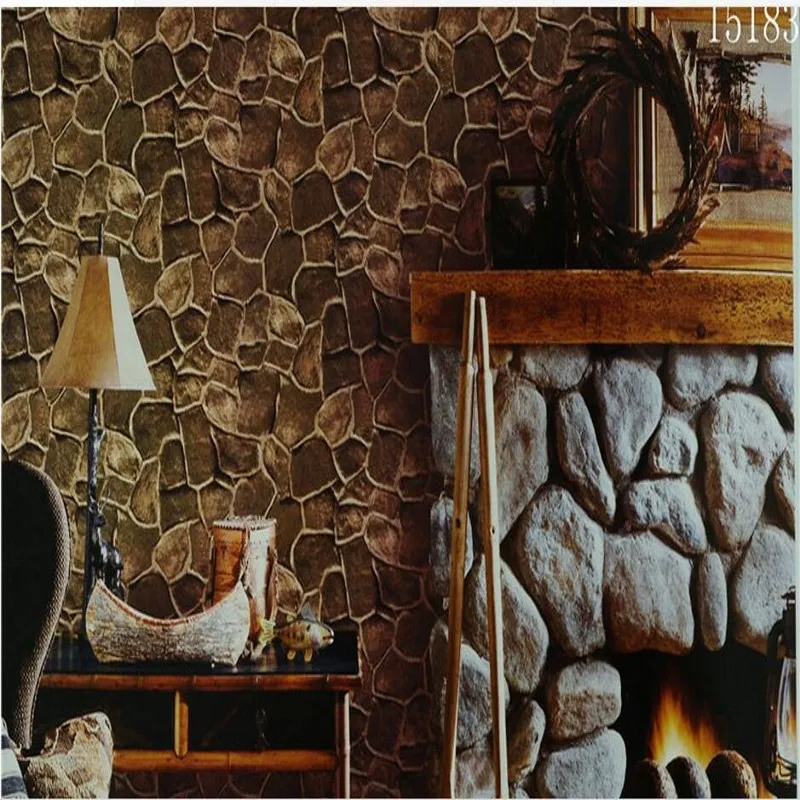 WELLYU 3D stereoscopic imitation stone grain wallpaper can be cleaned tearoom box chamber staircase corridor wallpaper