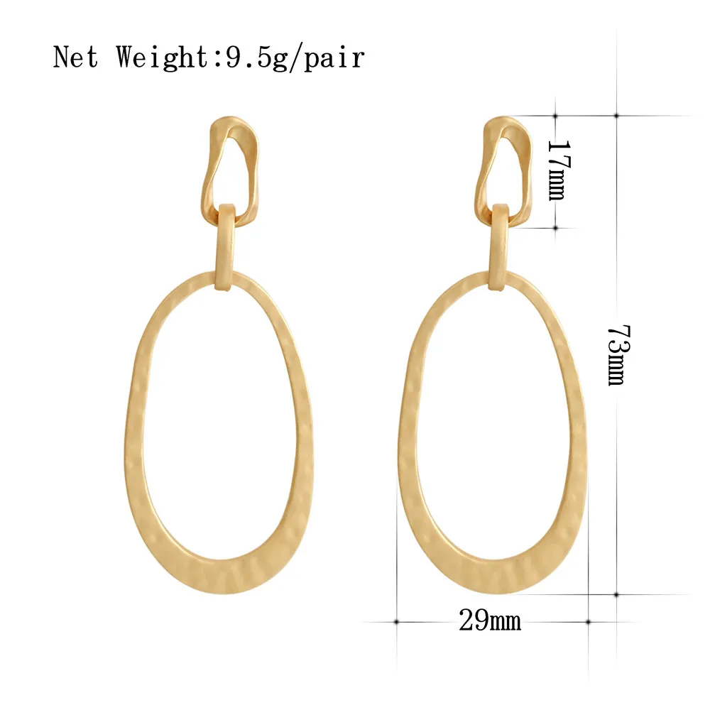 New Fashion Dangle Drop Korean Earrings For Women Geometric Round Irregular Gold Sliver Color Earring Wedding 2021 Jewelry