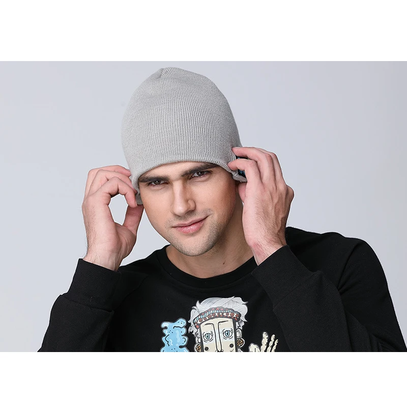 

New Wireless Bluetooth Knitted Beanie Hat Support Music Phone Call Function Men Hat Suitable For Outdoor Use Comfort Cap For Men