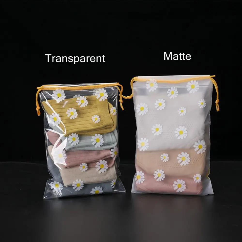 Garden Transparent Storage Bag Home Storage Waterproof Packaging Matte Storage Bag Drawstring bag For Household itemsTravel