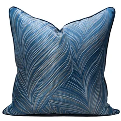 Blue Pillows Wave Geometric Cushion Case 45x45 Stripe Decorative Pillow Cover For Sofa Modern Living Room Home Decoration