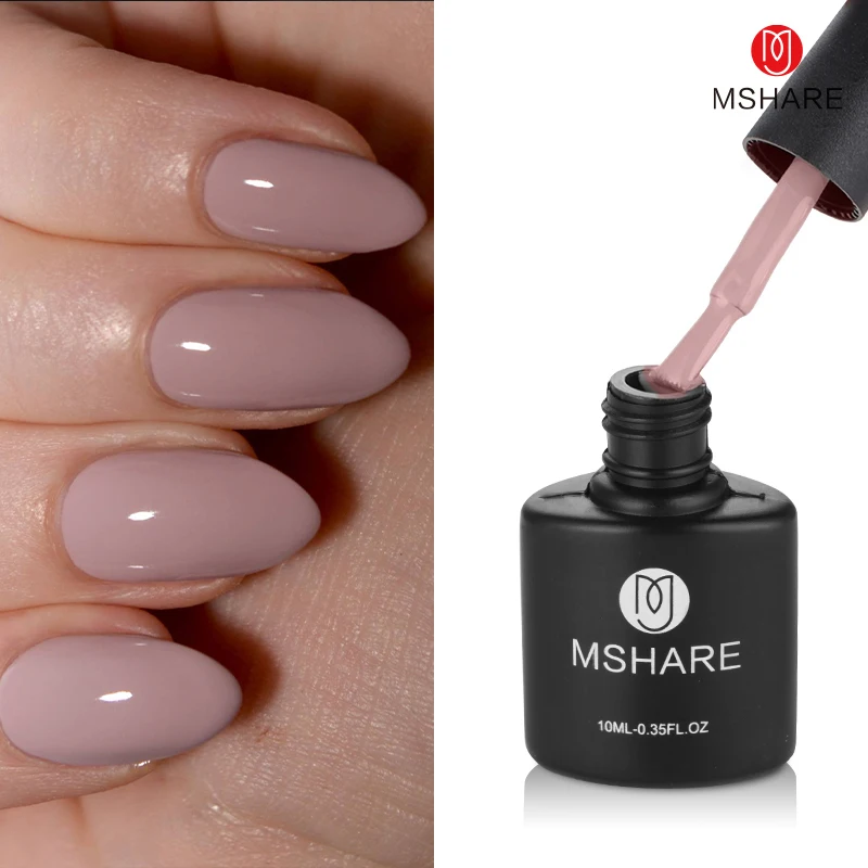 MSHARE Natural Nude​ Gel Nail Polish Semi Permanent Varnishes Soak Off Cured With UV LED Dryer