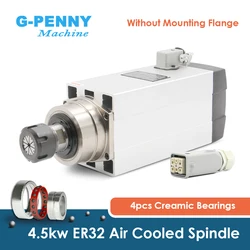 4.5kw ER32 air cooled spindle motor 220v/380v square spindle Ceramic ball bearings spindle 0.01mm accuracy