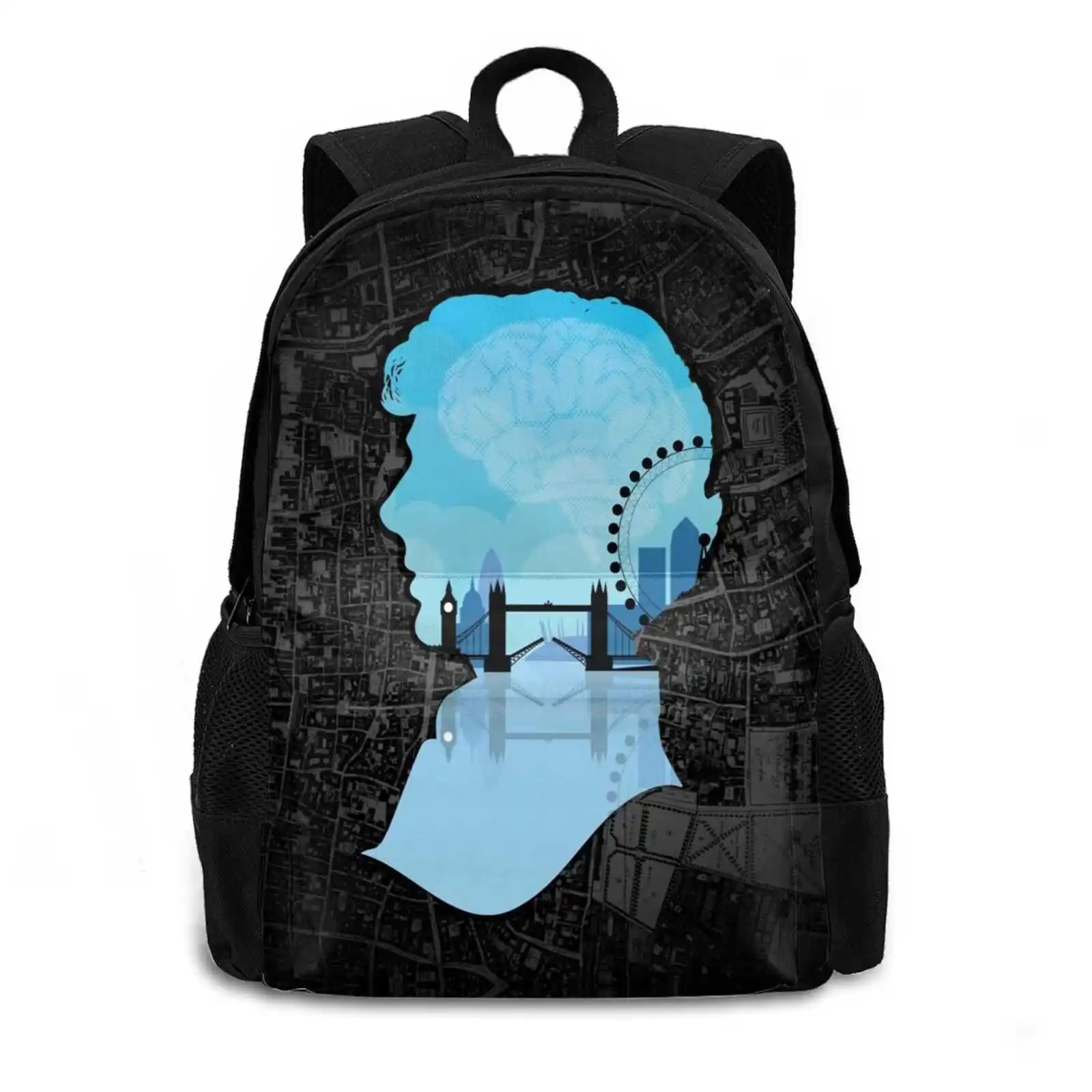 Sherlock's London Bag Backpack For Men Women Girls Teenage Black Sherlock Sherlock Sherlock Benedict