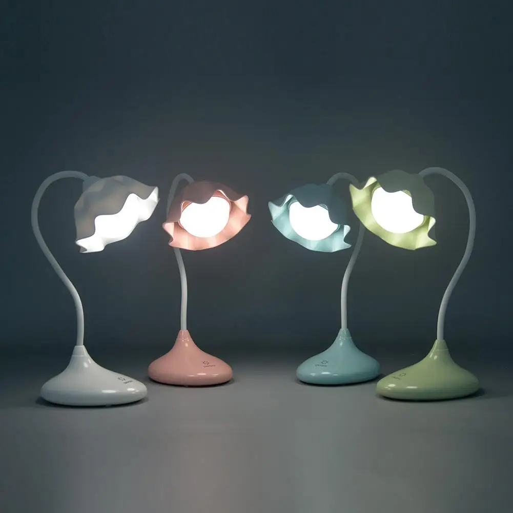 Flower Shape Rechargeable Touch Switch Dimmable Eye Caring Night Light