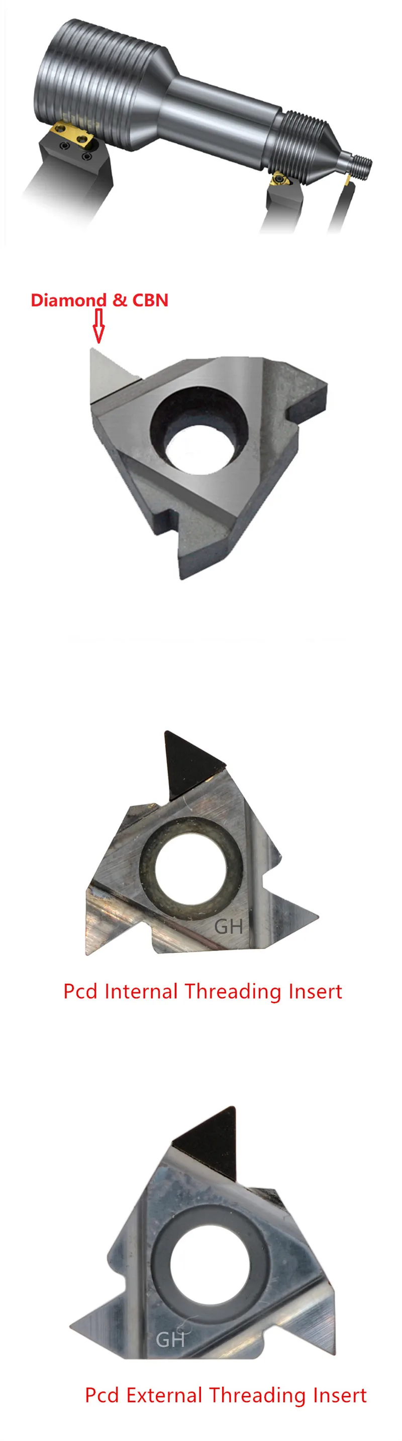 PCD-Diamantwerkzeuge 11IR AG55 AG60 16ER AG55 Gewinde-Hartmetalleinsatz CNC Indexierbare Drehwerkzeuge Gewindedrehfräser 1 Stück – Detail 2