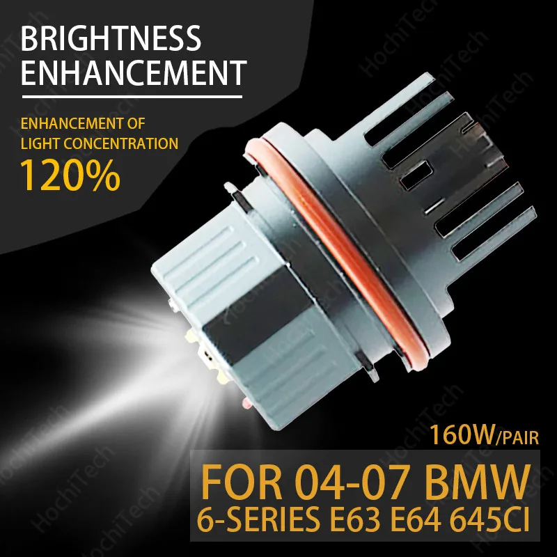 6000K 80W White LED Lights Angel Eyes Ring Marker Bulbs for 04-07 BMW 6-series E63 E64 645Ci 650i Super Bright