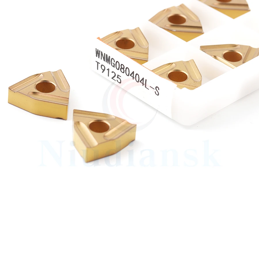 10pcs High quality WNMG080404 R-S T9125 WNMG080408 L-S T9125 carbide inserts External turning tool CNC Lathe Peach shape inserts