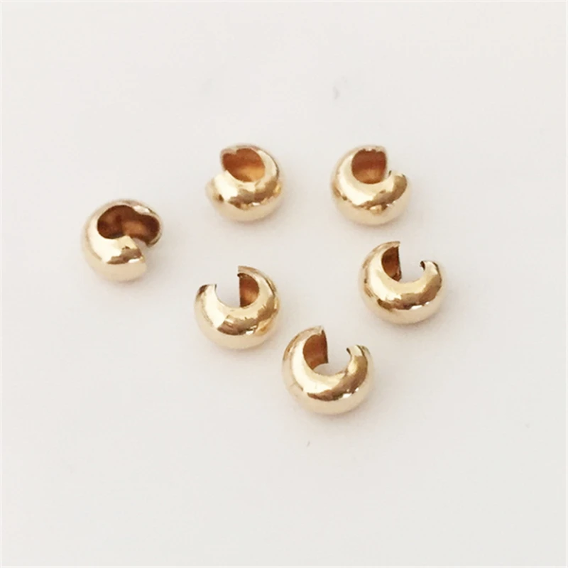 100% 14K Goldfilled Endperlen Gold-Crimp-Cover Schmuckherstellung Handgemachtes DIY-Zubehör Gold-Schmuckzubehör Rocailles – Detail 29