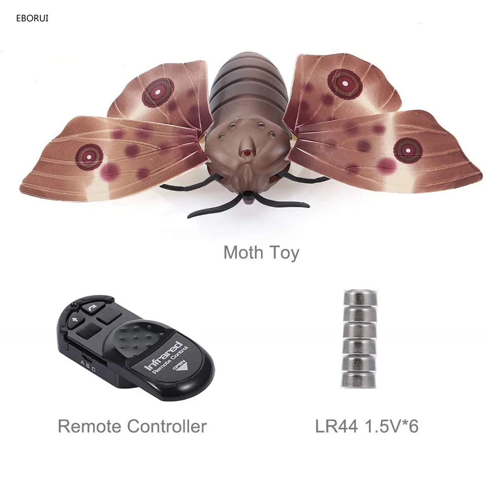 EBORUI RC Moth Simulated Animal Toys Remote Control Moth Toys Infrared Sensing Portable RC Toy for Kids Gift for Kids